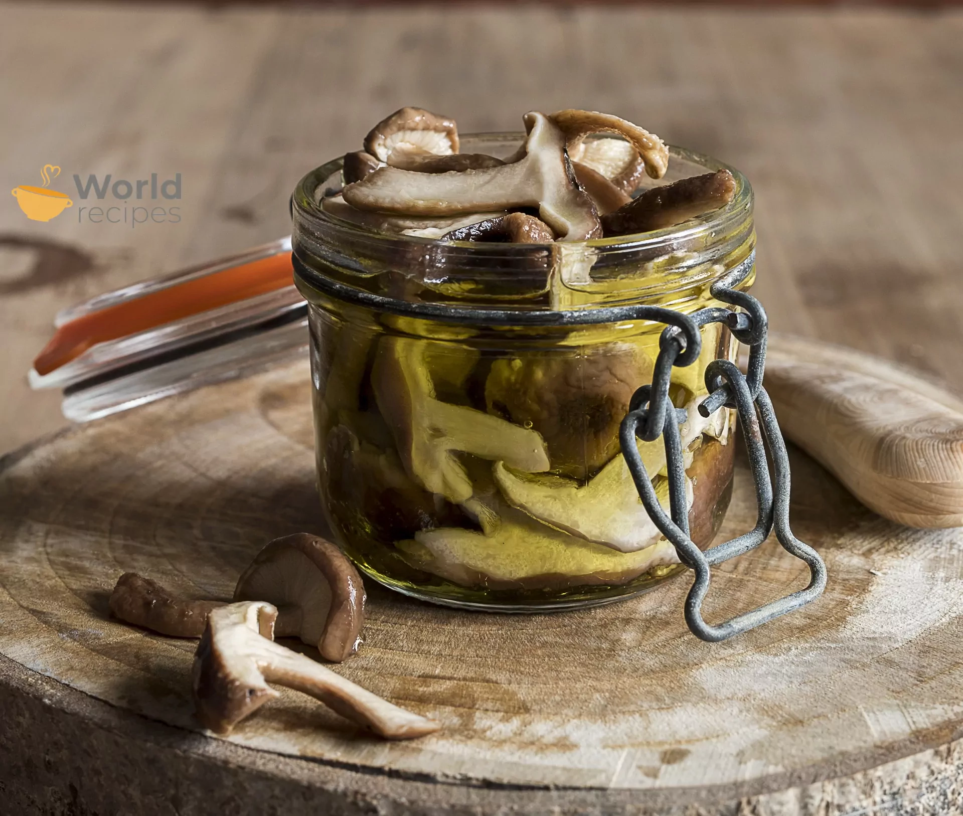 Grybai konservuoti svieste - šilbaravykių confit