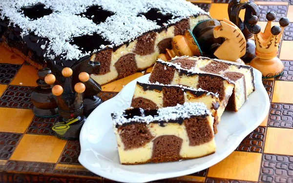 Sernik "Szczerbaty dziadek" - z kakao, masa serowa i bakaliami