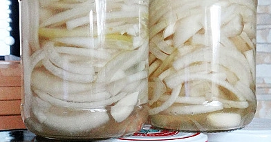 Marinuoti svogūnų žiedai žiemai