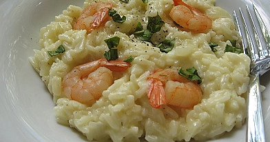 Risotto - Rizotas su didžiosiomis krevetėmis ir grietinėle
