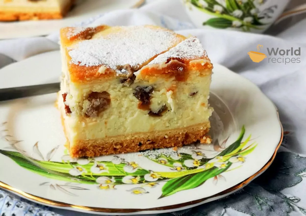 Sernik - tradicinis lenkiškas varškės pyragas su razinomis