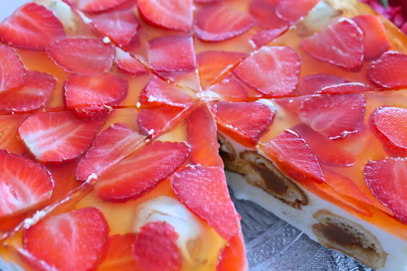 Nekeptas plikytų sausainių tortas su Rududu ir natūraliu jogurtu