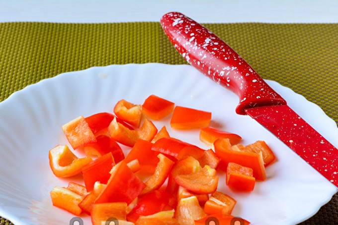 paprika supjaustyta kubeliais