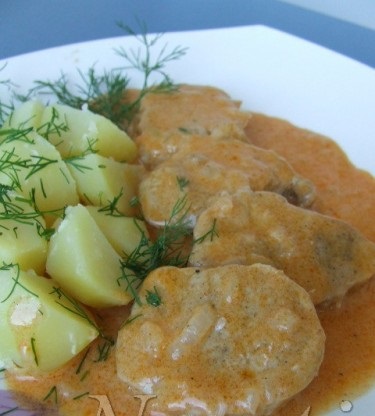 patiekta palendrica - palendricos griežinėliai su garnyru