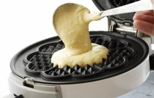 cooking waffles