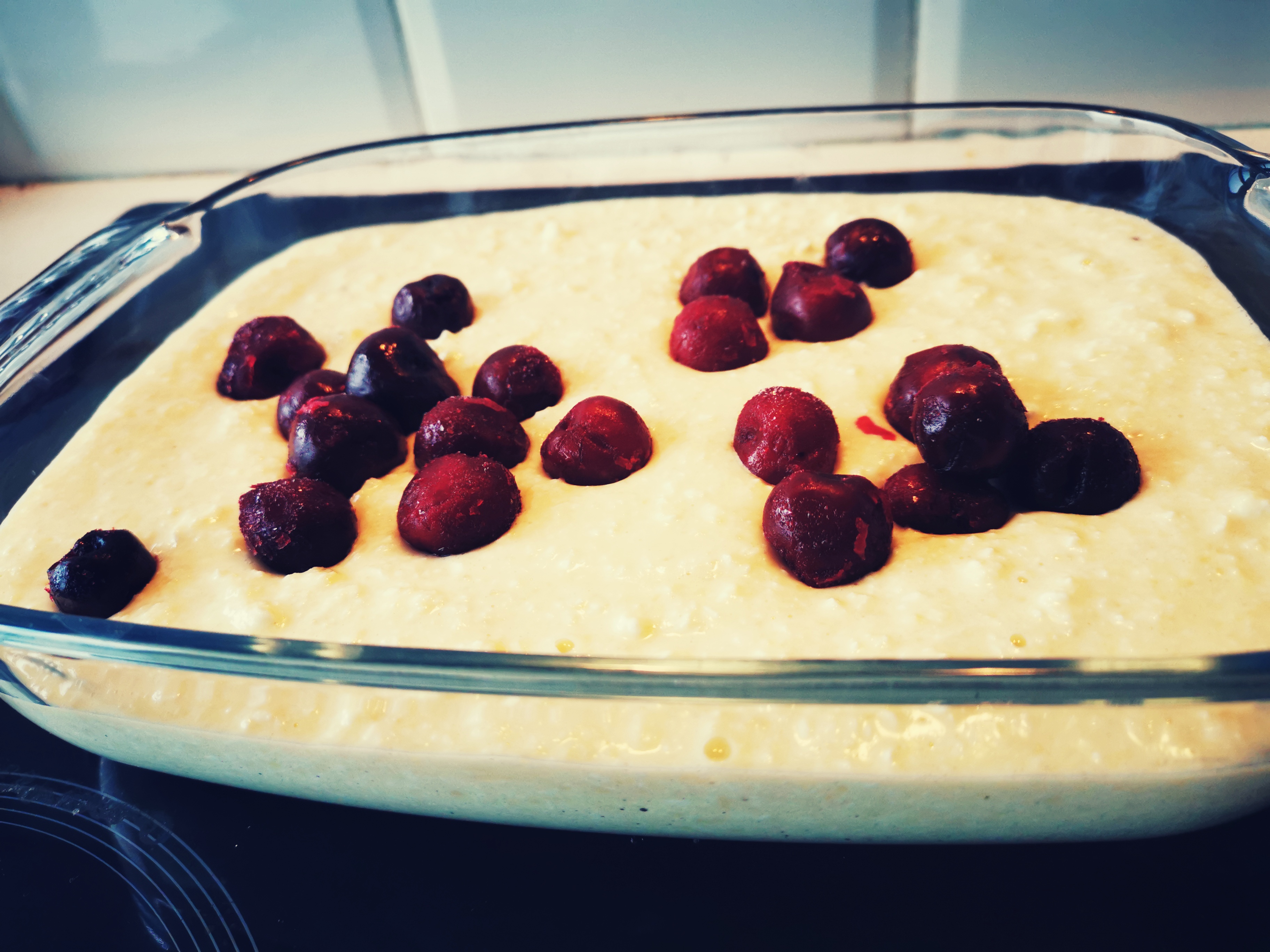 curd pudding before cooking