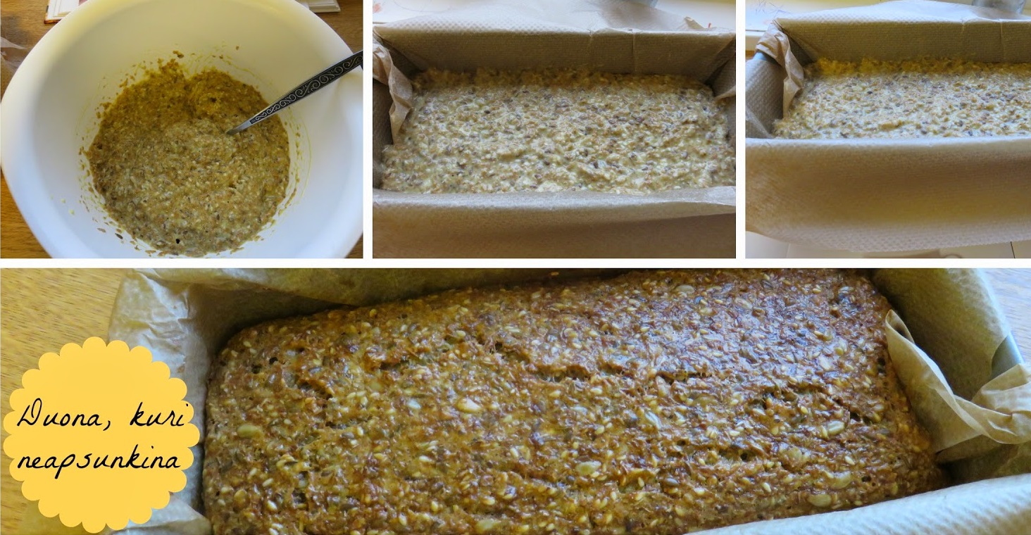 duona be miltų ir be mielių prieš kepimą