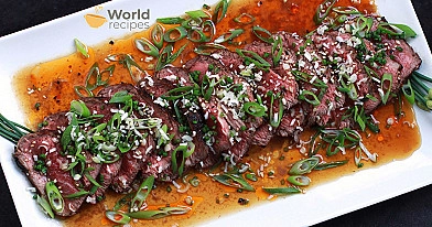 Kengūrienos tataki su ponzu padažu