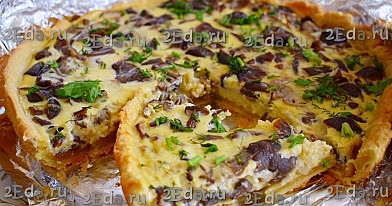 Ciasto-tarta z grzybami i serem