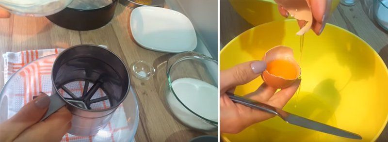 atskiriami kiaušinių tryniai