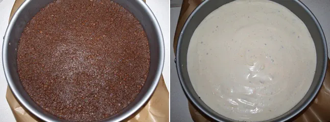 Varškės tortas "Marsas" su grietinėle ir šokoladinių sausainių pagrindu