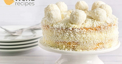 Naminis Raffaello tortas su traškiu sluoksniu
