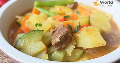 Sodininko kebabas - jautienos troškinys su bulvėmis ir daržovėmis