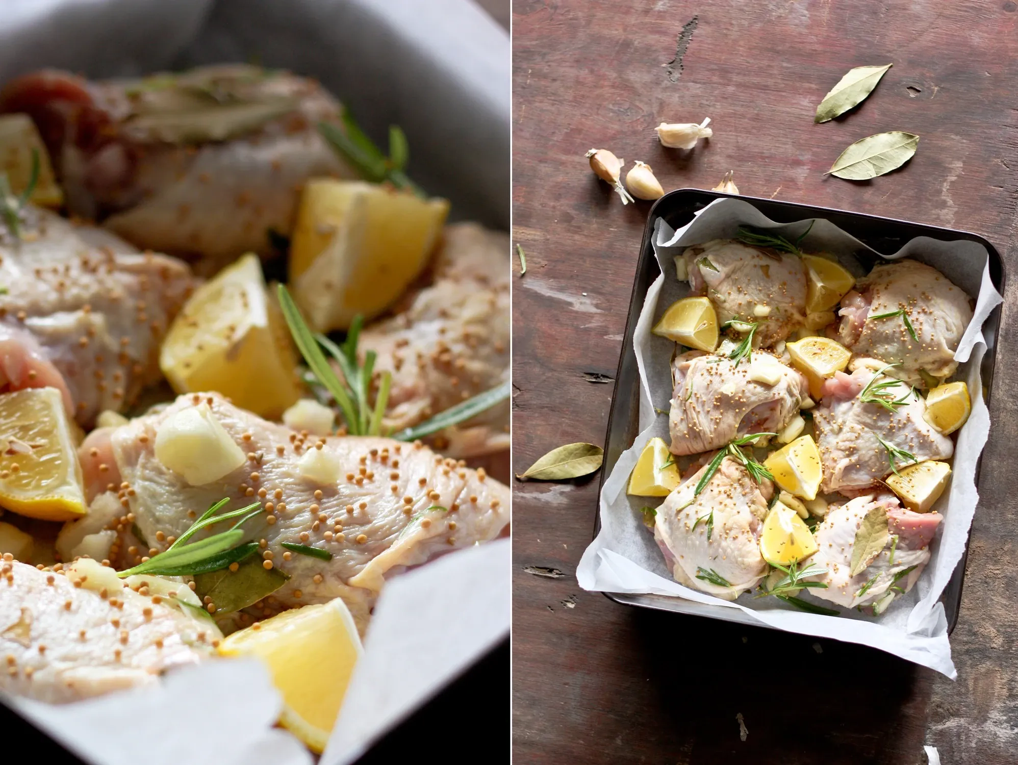 Orkaitėje kepta vištiena su citrinomis ir garstyčių sėklomis