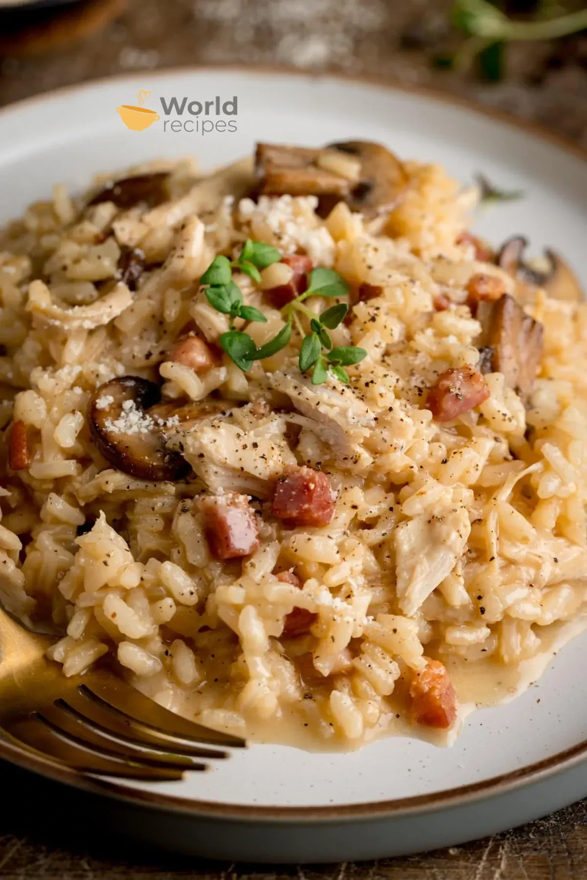 Risotto z indykiem i pieczarkami