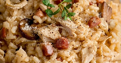 Risotto z indykiem i pieczarkami