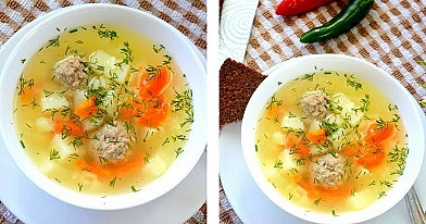 Aromatyczna zupa z frykadelkami i ryżem