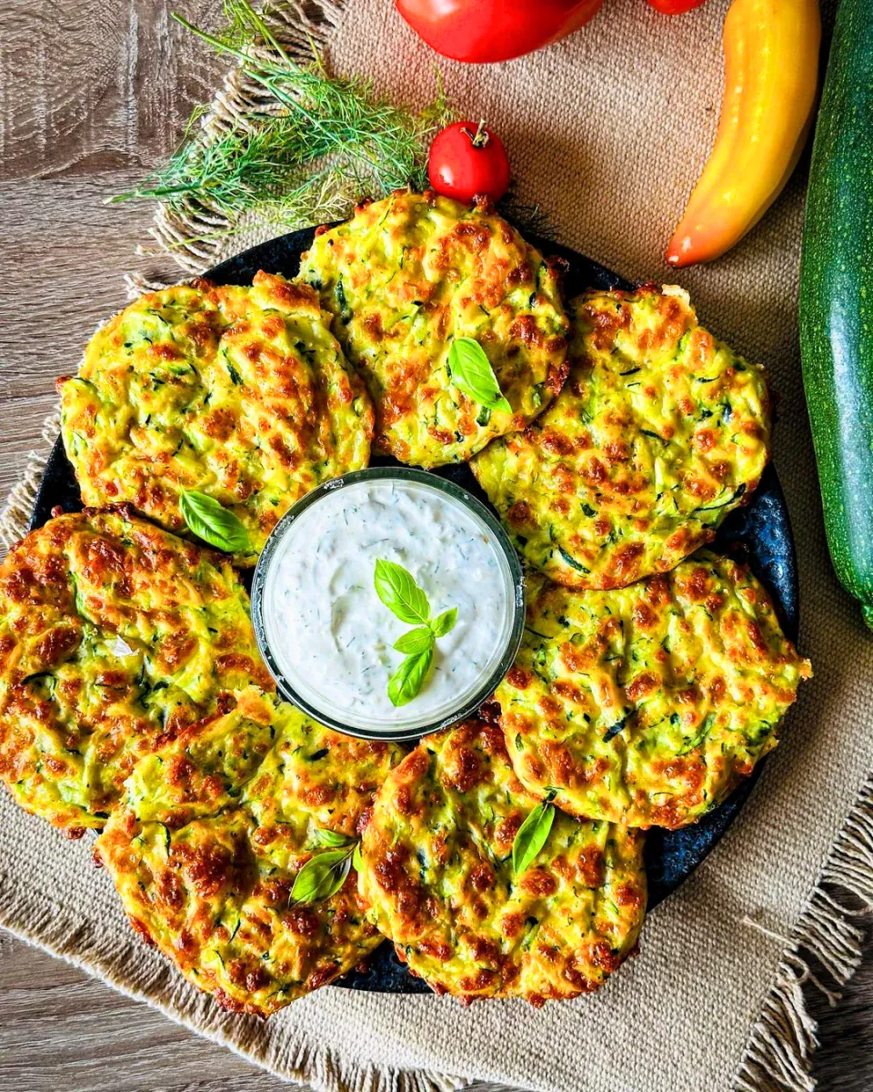 Cukinijų ir sūrio blyneliai orkaitėje - be papildomų riebalų