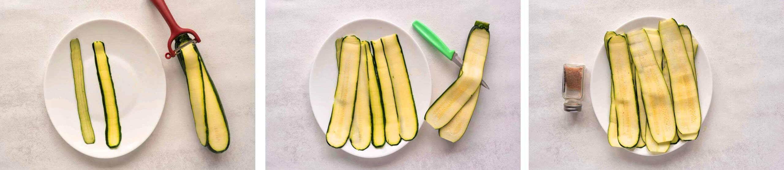 Pjaustomos cukinijų juostelės