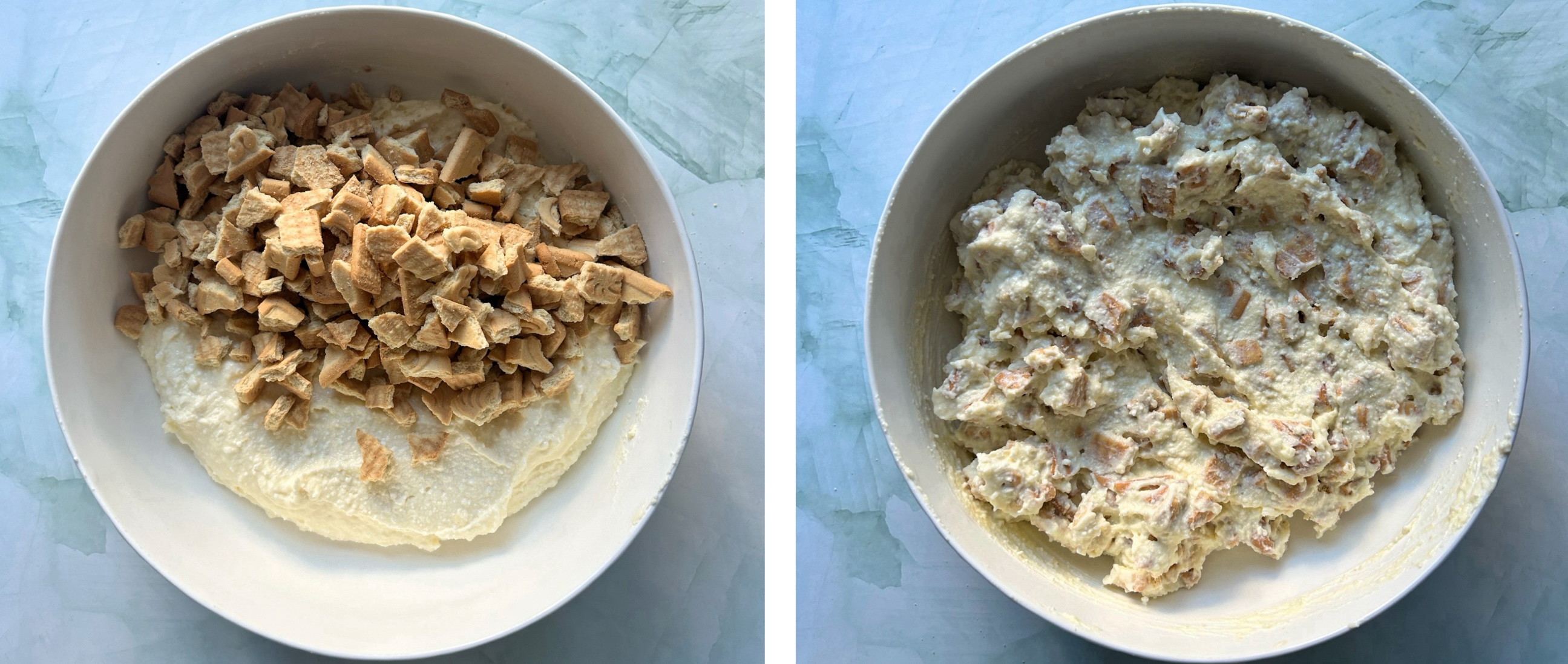 sausainiai įmaišomi į masę