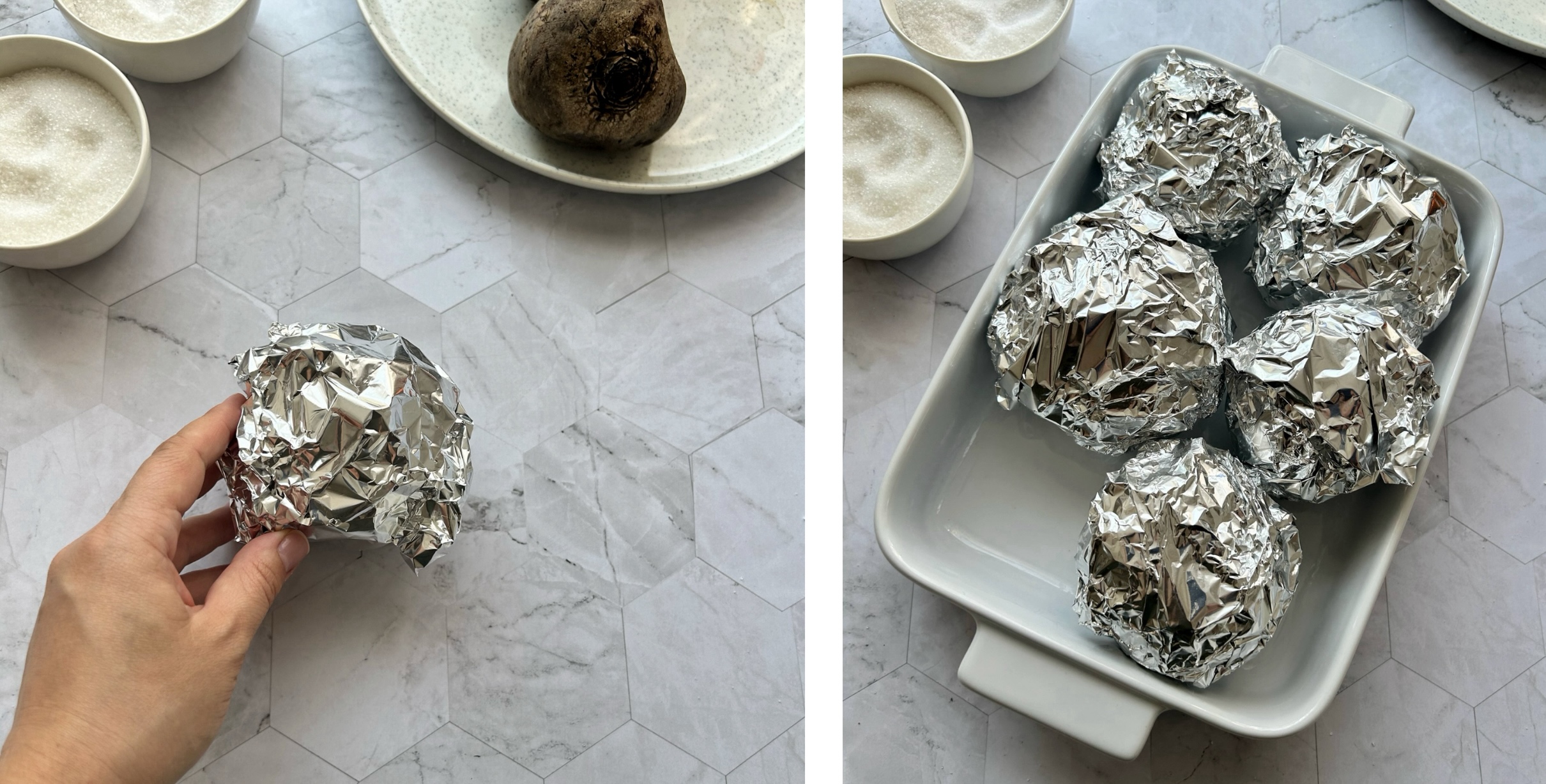 burokėliai susukti į foliją