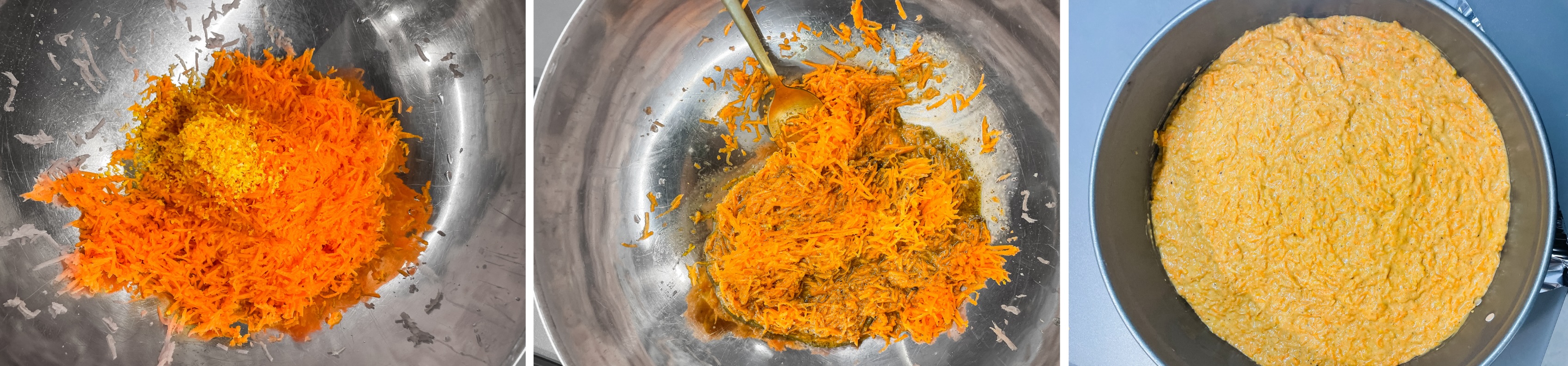 tarkuotos morkos sumaišytos tešlai