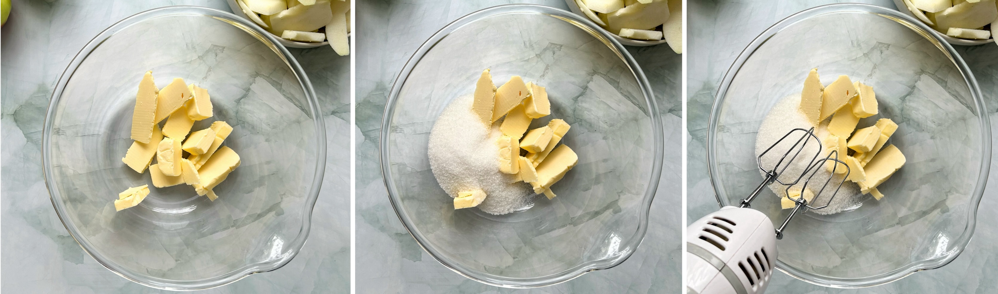 sviestas išplakamas su cukrumi