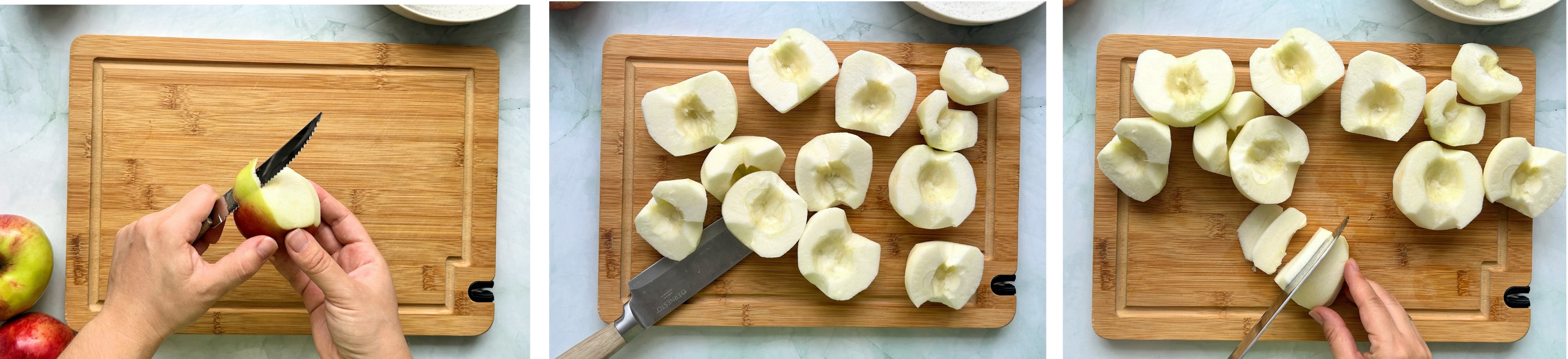 supjaustyti nuluptus obuolius