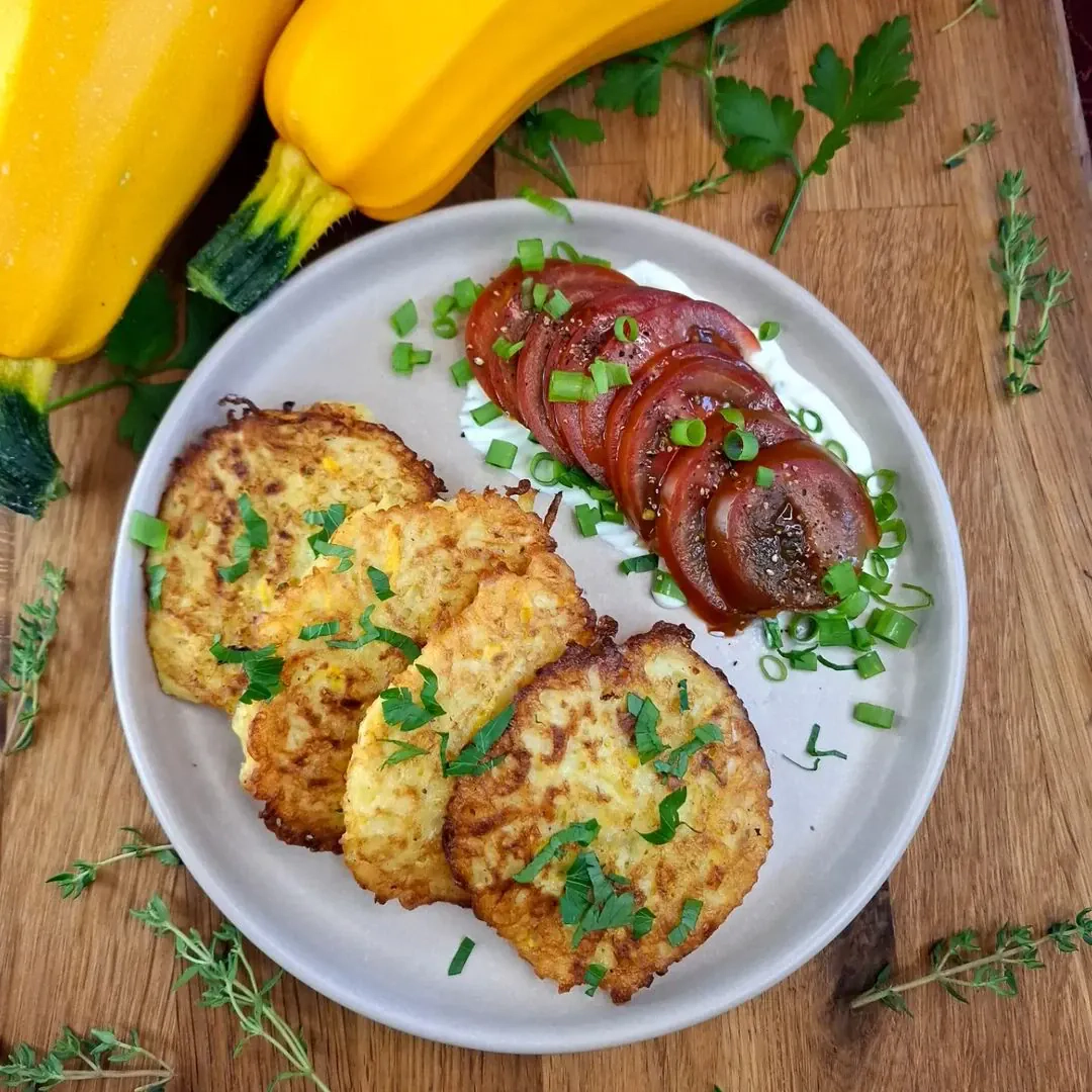 Kabaču-kartupeļu pankūkas