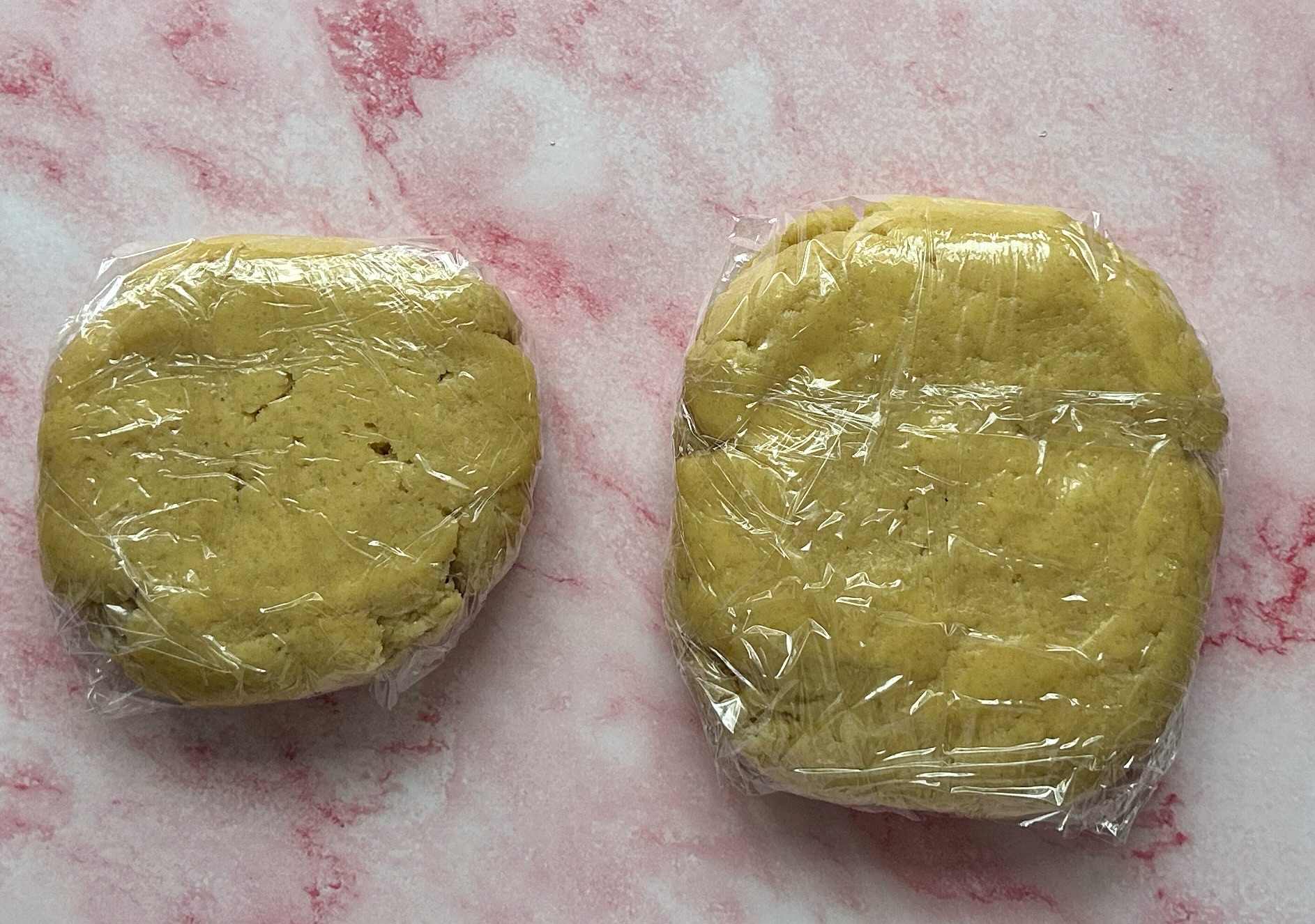 užminkyta tešla padalinta