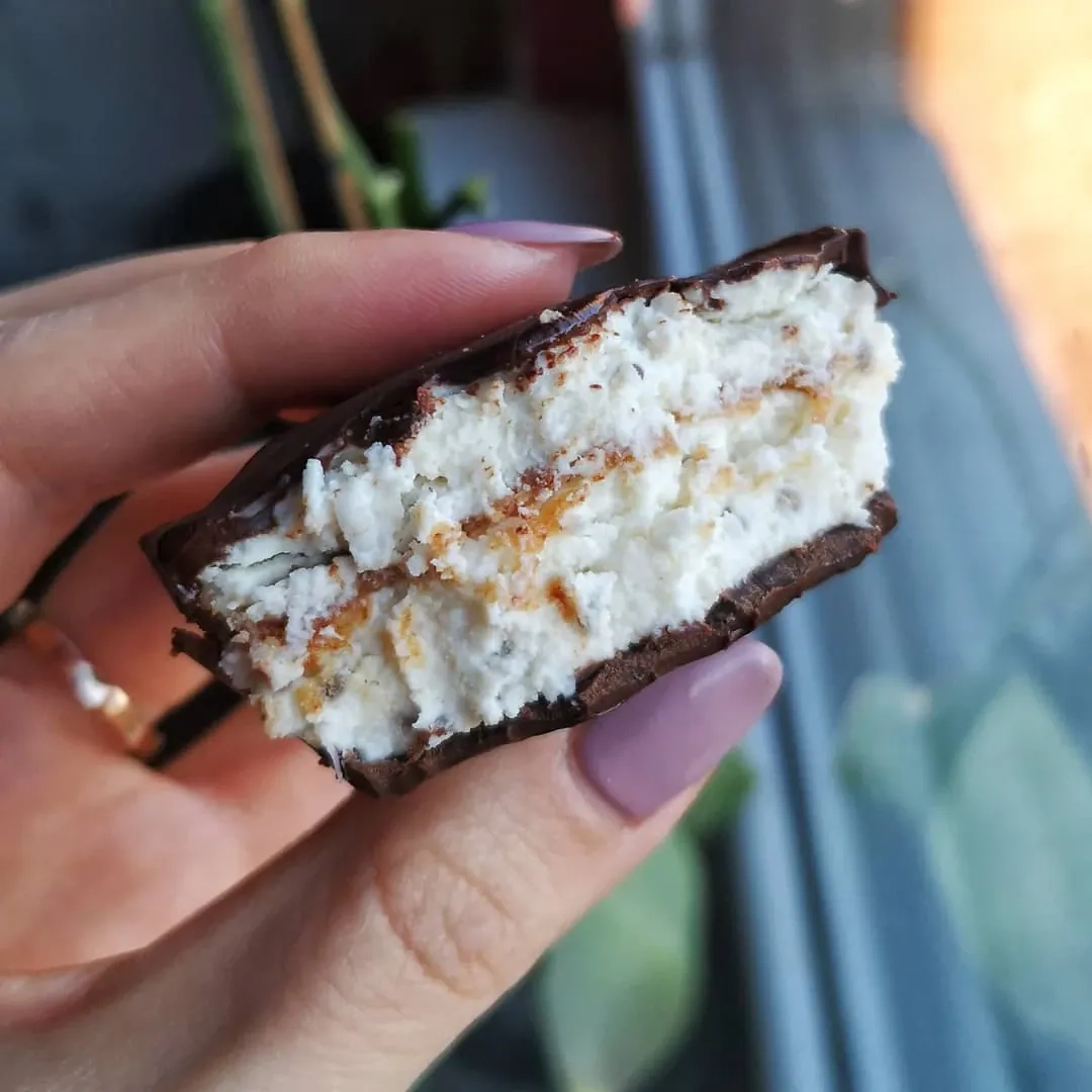 Kokosiniai graikiško jogurto sūreliai su juoduoju šokoladu