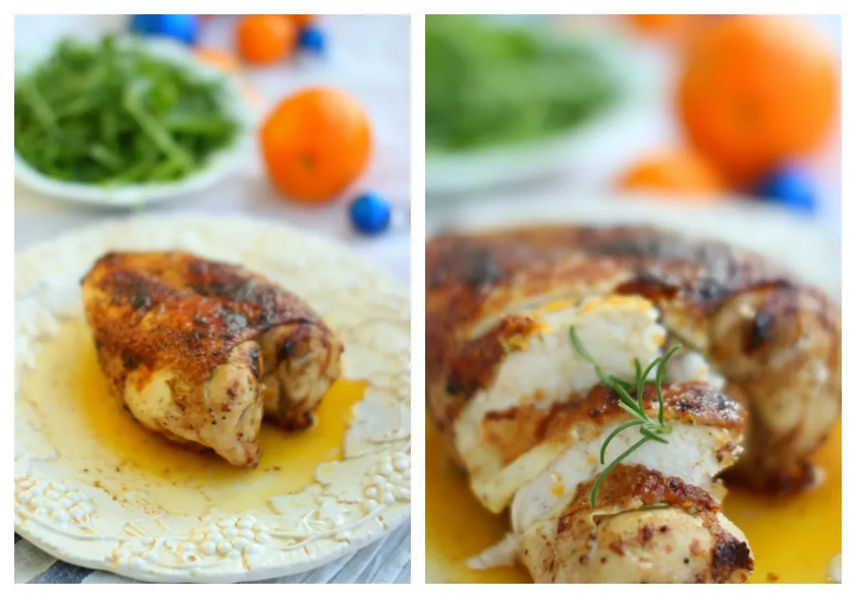 Vištiena kepta su apelsinų-rozmarino sviestu