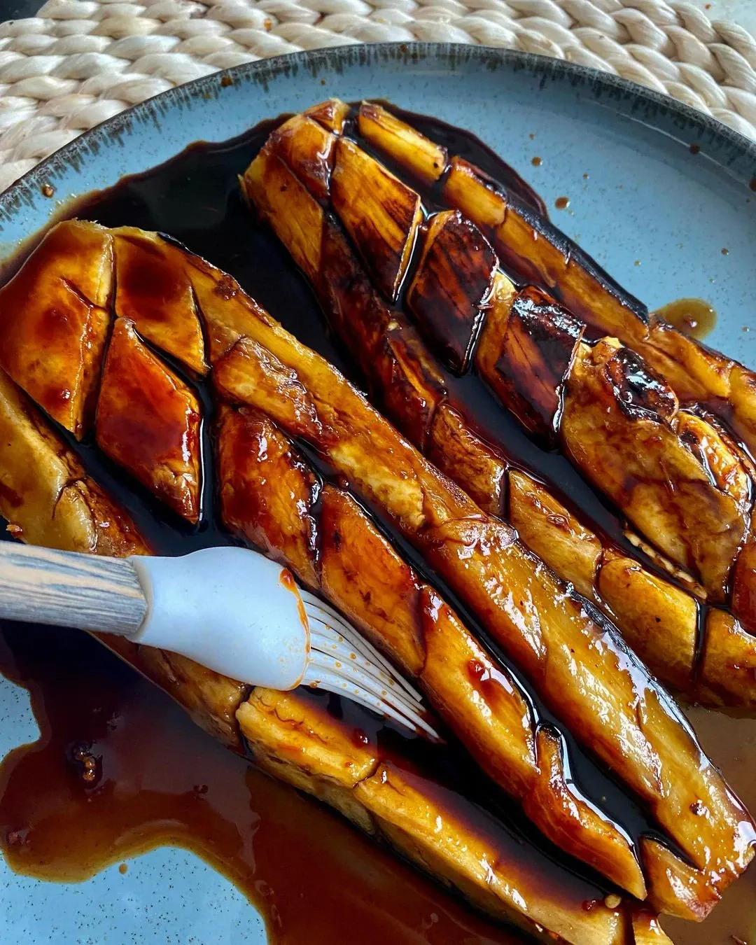 Kepti marinuoti baklažanai su ryžiais 🍆