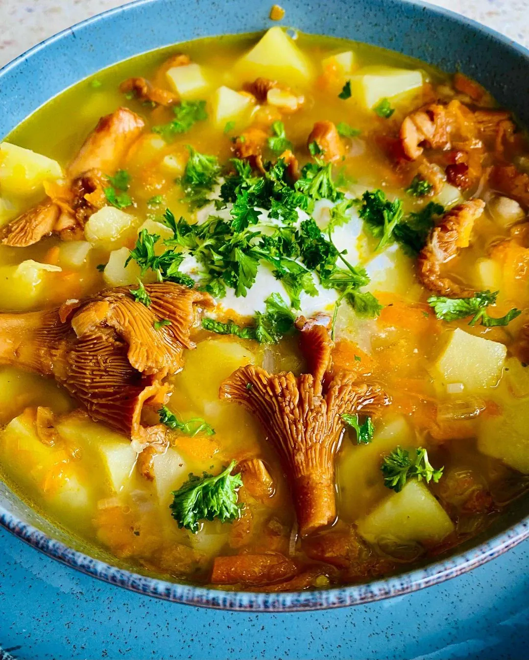 Kvapni voveraičių sriuba su bulvėmis ir morkomis