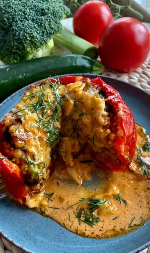 Įdarytos paprikos su grikiais ir daržovėmis