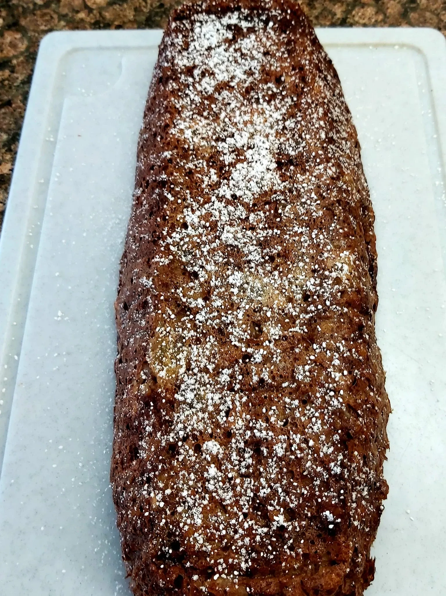 Keksas be miltų ir cukraus su bananais ir obuoliais