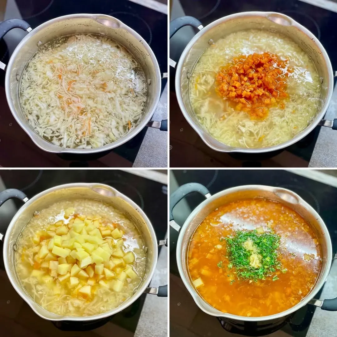 Soti raugintų kopūstų sriuba su kiaulienos šonkauliukais ir jautiena