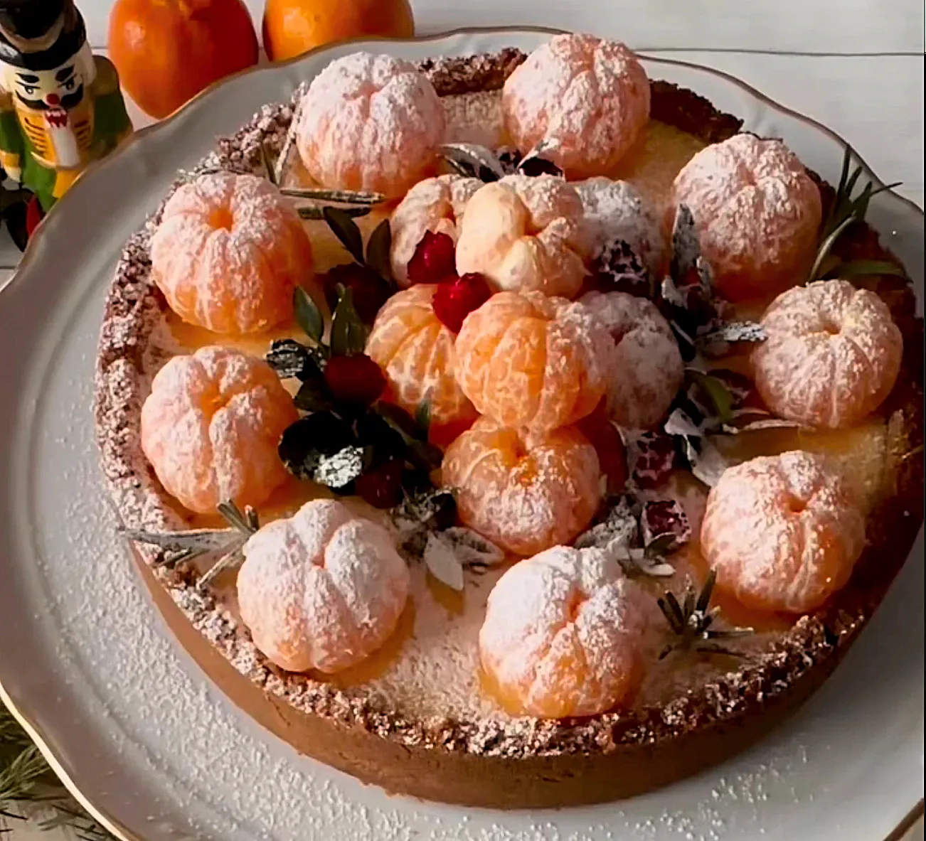 Grietinės "sūrio" tortas su mandarinais