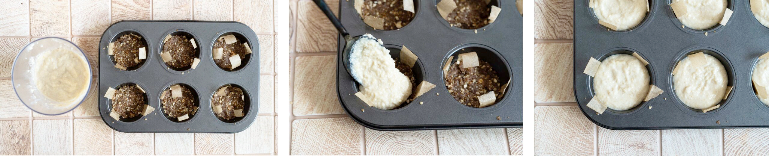 anakardžių sluoksnis išdėliotas