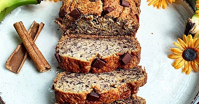 Minkšta bananų duona su cinamonu ir šokolado gabaliukais