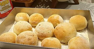 Mielinės bandelės su mėsa - faršu ir pievagrybiais, keptuvėje