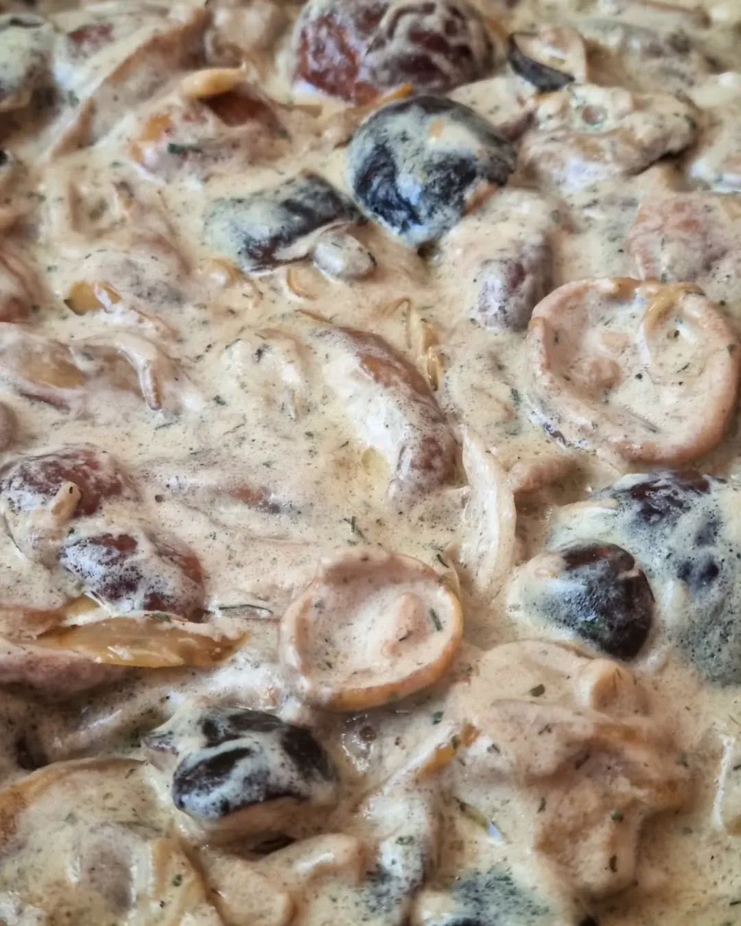 Tagliatelle makaronai su vištiena, pievagrybiais, grietinėle ir sūriu