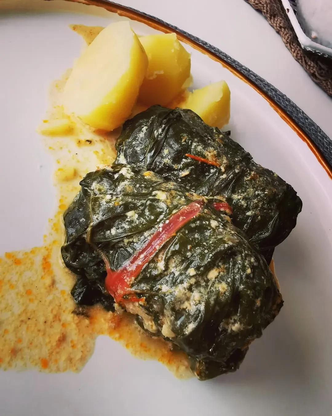 Balandėliai iš vynuogių lapų - Dolma (su mėsa)