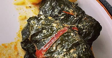 Balandėliai iš vynuogių lapų - Dolma (su mėsa)
