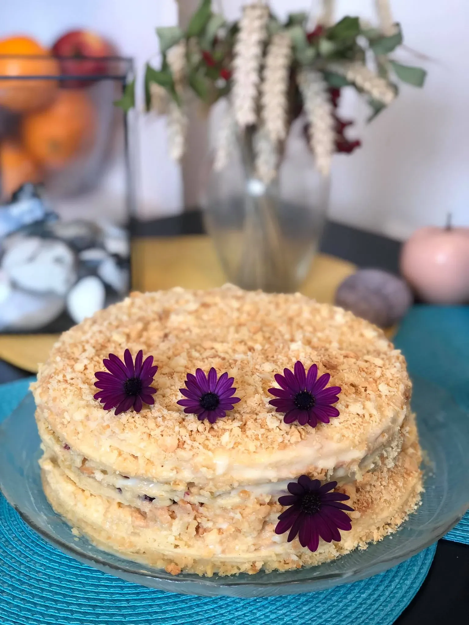 Tortas "Napoleonas" su citrininiu sutirštinto pieno kremu