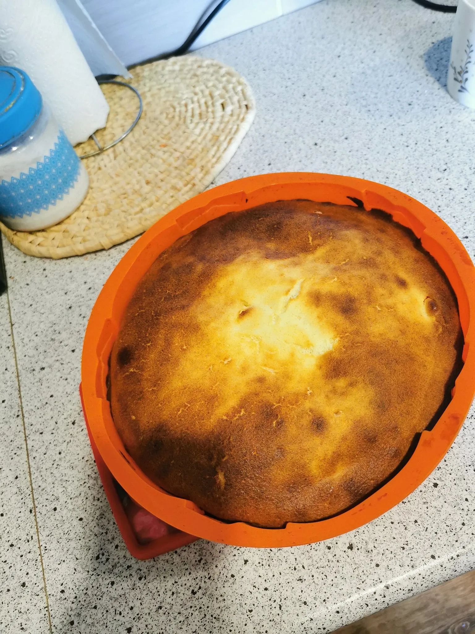 Purus varškės apkepas su pienu ir manų kruopomis