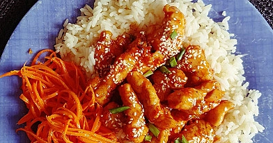 Vištiena kinietiškai su medumi, citrinos sultimis ir teriyaki