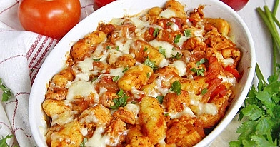 Gnocchi zapiekane z indykiem, papryką i pomidorami 😍