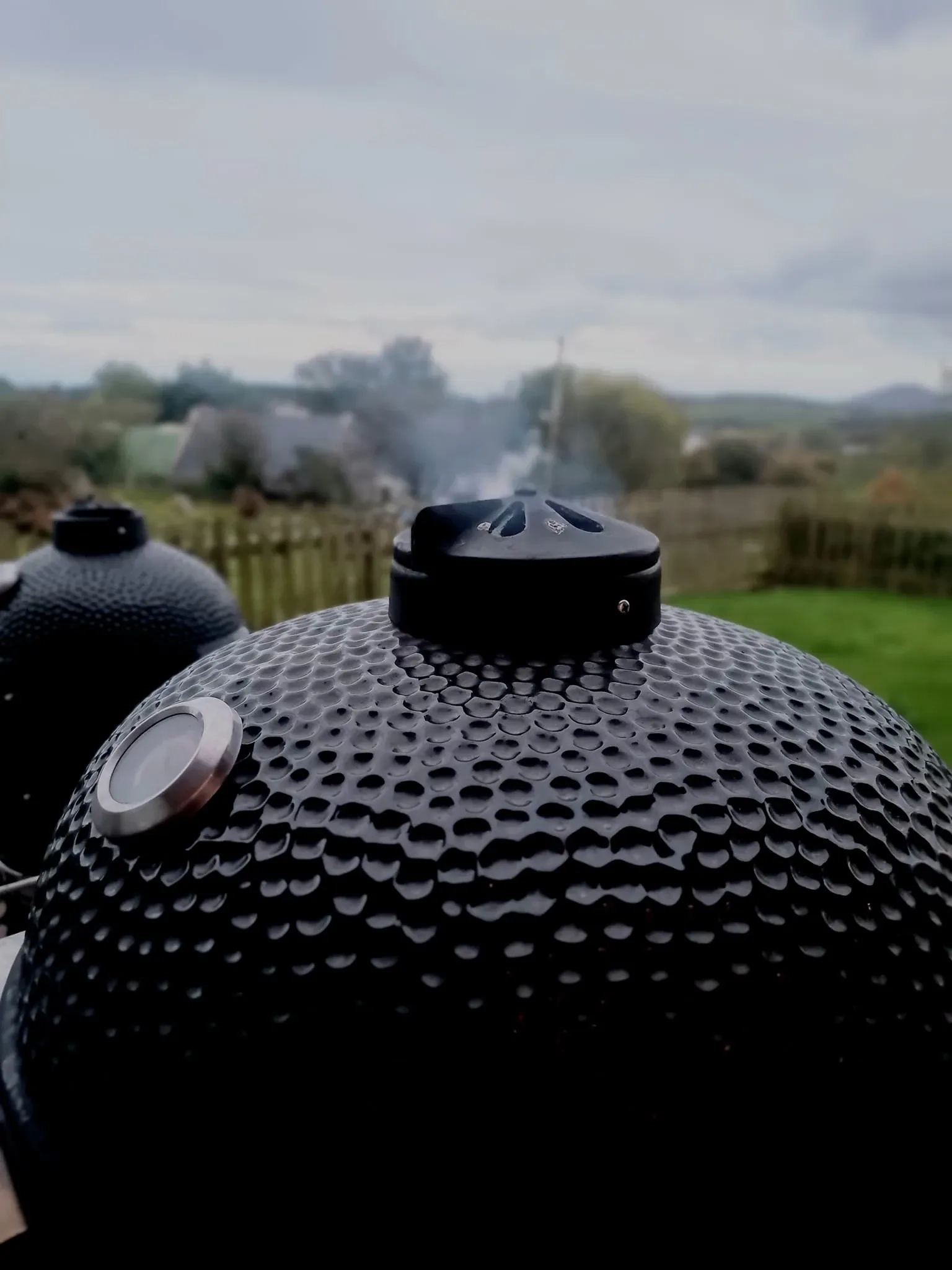 Įdaryti kiaulienos filė suktinukai su guanciale, svogūnais ir grybais (kamado grilyje)