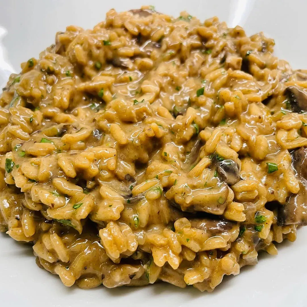 Risotto su voveraitėmis ir rūkyta vištiena
